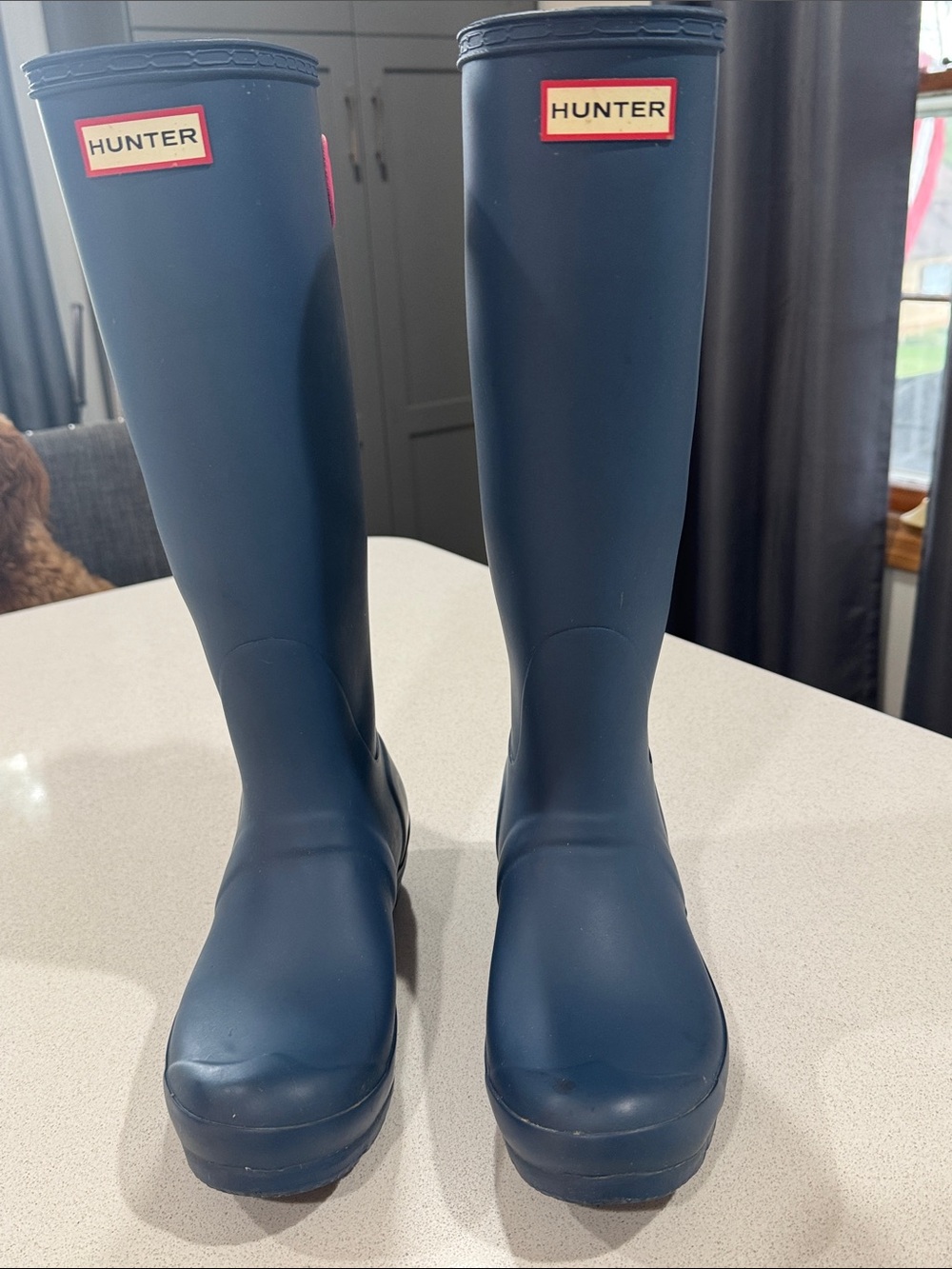 Hunter Navy Tall Waterproof Rain Boots